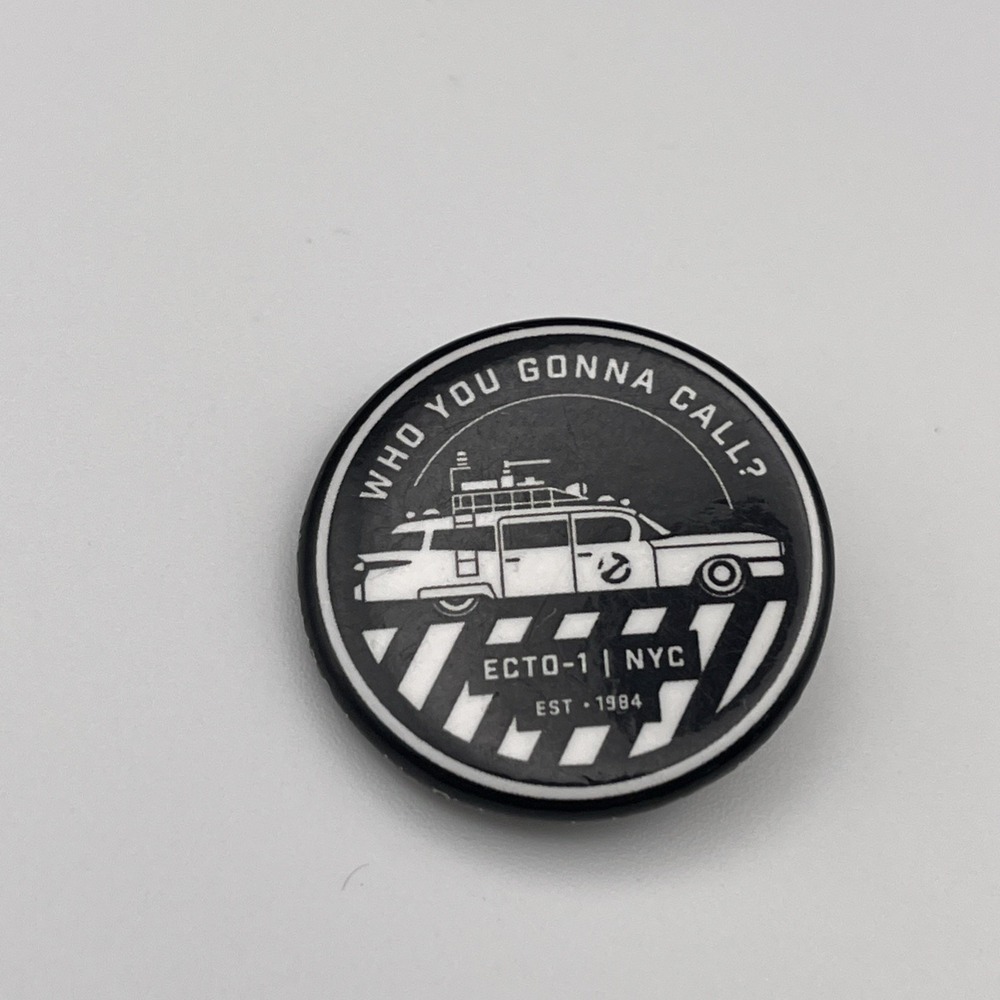 Ghostbusters "Who You Gonna‎ Call?" Ecto-1 NYC Button Pin